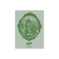 Decorative green design on a light green background